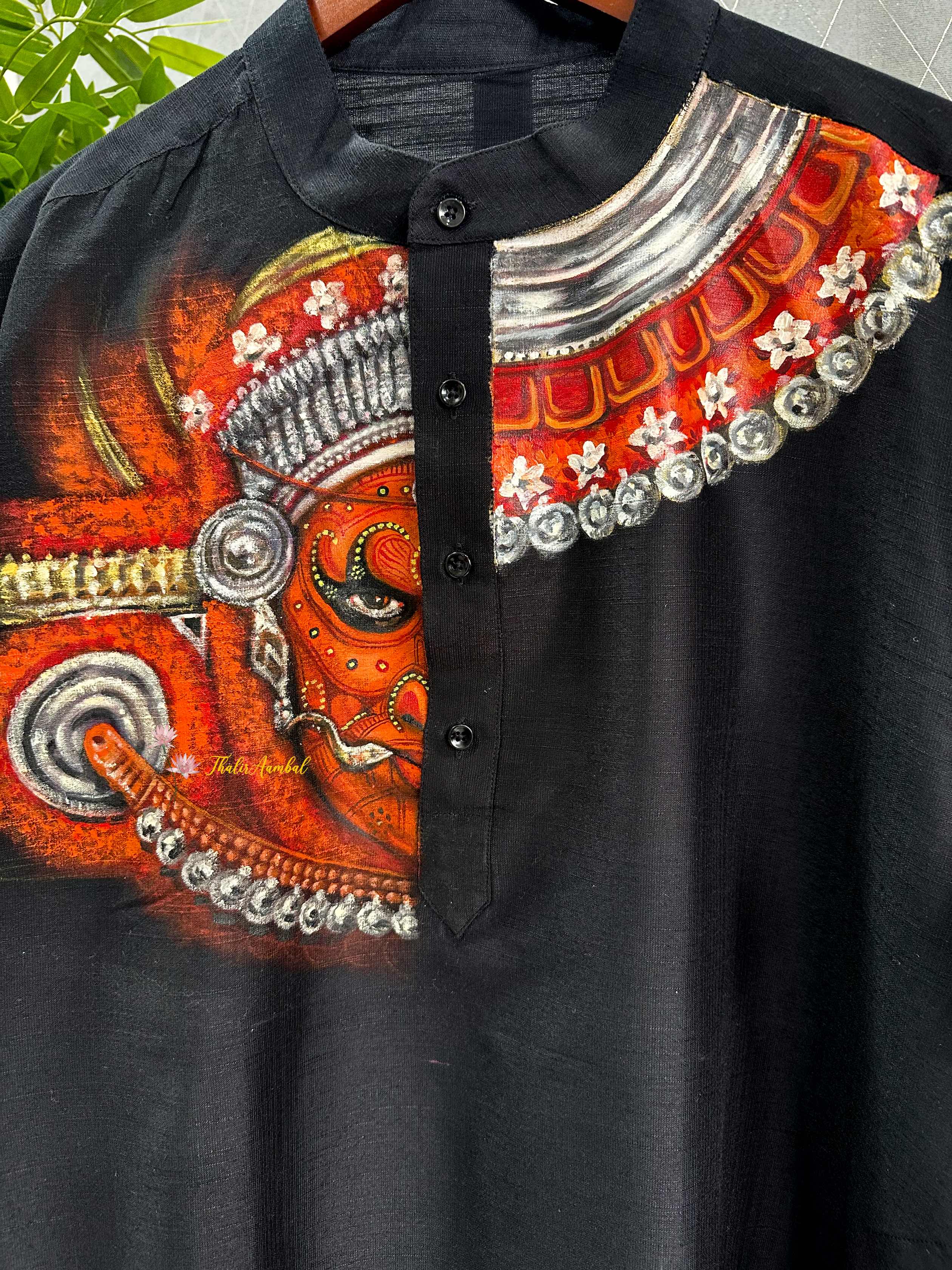 Theyyam Hand-Painted Men's Kurta_ThalirAambal