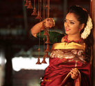 Sivaparvathi The Celestial wedding-Hand-painted Kanchipuram Silk saree Frontview– ThalirAambal
